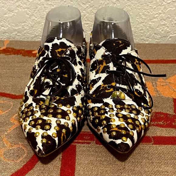 Women’s Jerome C.Rousseall Leopard Print Leather Shoes - Picture 2 of 7